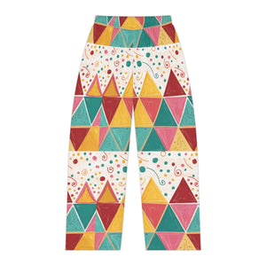 Bright Geometrical Triangle Pattern Women’s Pajama Pants (aop) - Pajamas