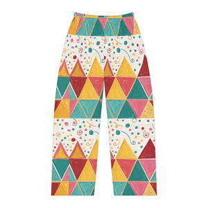 Bright Geometrical Triangle Pattern Women’s Pajama Pants (aop) - Pajamas