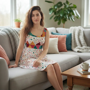 Abstract Skater Dress – Geometrical Triangles - Dipaliz - Dresses - s