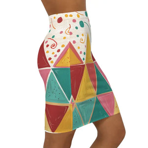 Comfort Pencil Skirt - Stretch-tastic Cozy Geometric Mini - Dipaliz - Xs / Black Stitching - Skirts