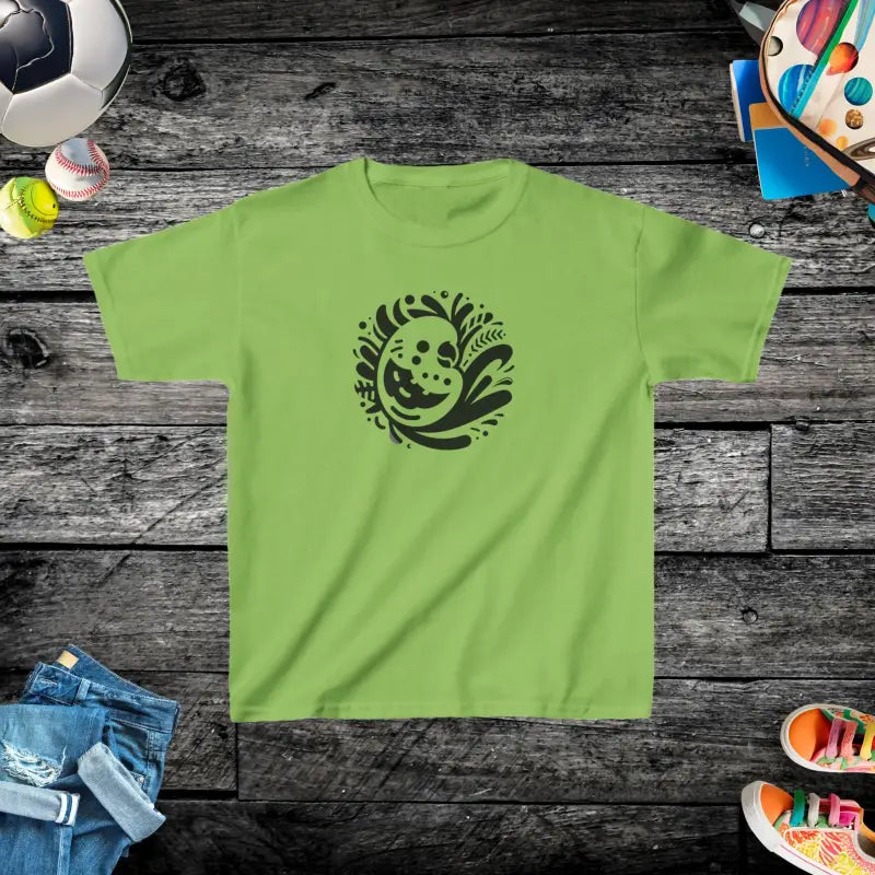 Bright Parakeet Heavy Cotton Tee: Ultimate Kids’ Comfort & Style - Lime / Xs Kids Clothes