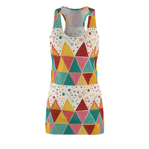 Aop Racerback Dress – Vibrant Geometric Pattern - Dipaliz - Dresses - Xs