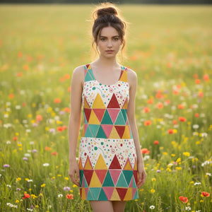 Aop Racerback Dress – Vibrant Geometric Pattern - Dipaliz - Dresses - Xs
