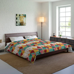 Geometrical Vibrant Triangles – Polyester Comforter - Dipaliz - Quilts & Comforters
