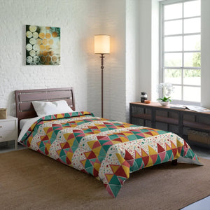 Geometrical Vibrant Triangles – Polyester Comforter - Dipaliz - Quilts & Comforters