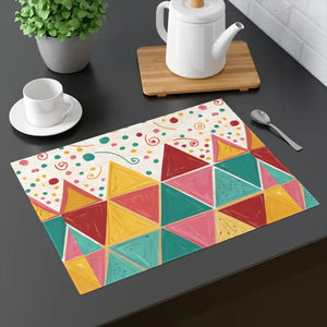 Vibrant Bright Triangular Dining Placemat - Bold Modern Style - Dipaliz - 18’’ × 14’’ - Placemats