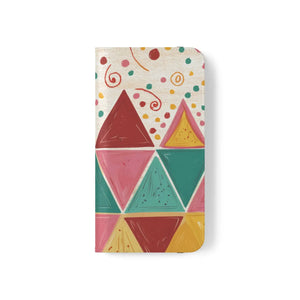 Bright Triangular Pattern Flip Case - Premium Faux Vegan - Dipaliz - Mobile Phone Cases