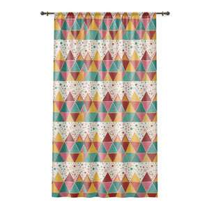 Vibrant Triangular Pattern Window Curtains Polyester - Dipaliz