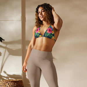 Bright Tropical Recycled String Bikini Top | Upf50+ Padded - Swimwear Tops - Xs