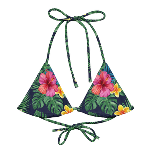 Bright Tropical Recycled String Bikini Top | Upf50+ Padded - Swimwear Tops - Xs