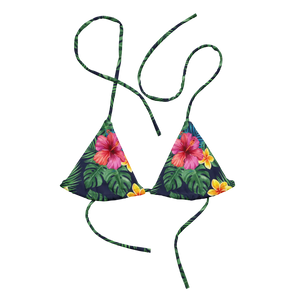 Bright Tropical Recycled String Bikini Top | Upf50+ Padded - Swimwear Tops - Xs