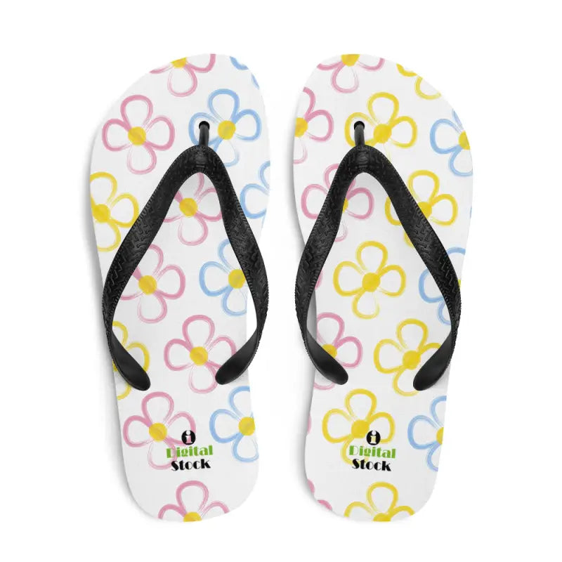 Bright Yellow Flowers Stretchy Slip-resistant Summer Slippers - Flip-flop