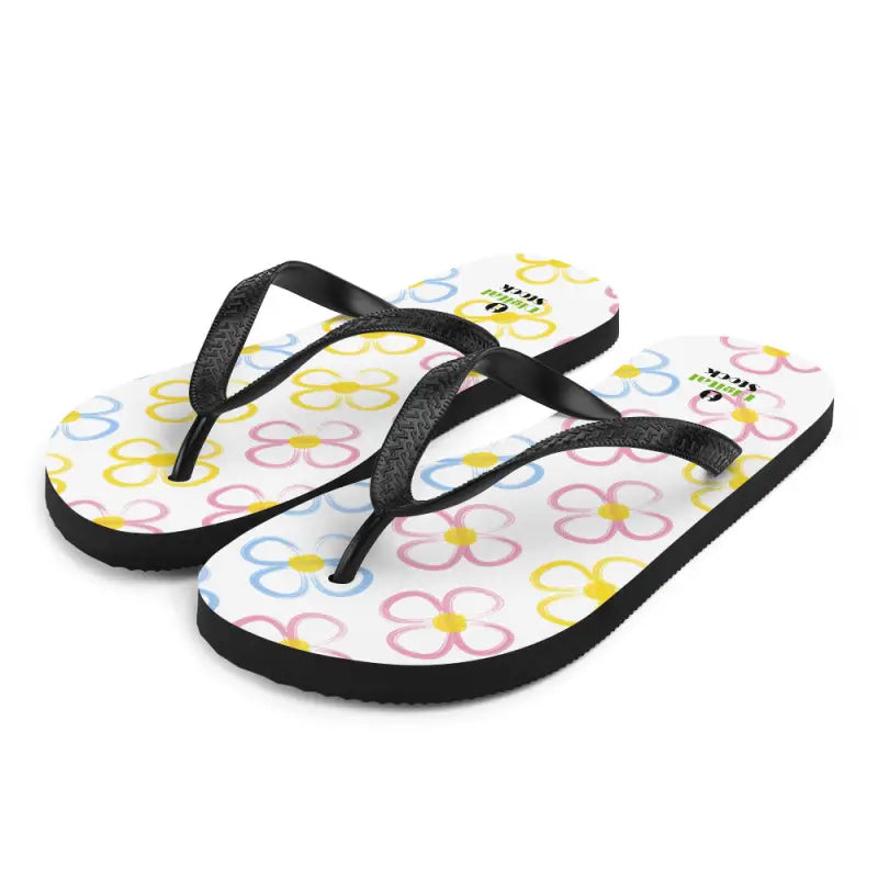 Bright Yellow Flowers Stretchy Slip-resistant Summer Slippers - s Flip-flop