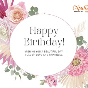 Dipaliz Happy Birthday Floral Gift Card - Vibrant Blooms Celebration - Cards