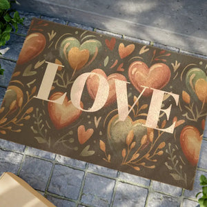 Vibrant Heart Pattern Doormat - Love Welcome Mat - Dipaliz - 24’’ x 16’’ - Door Mats