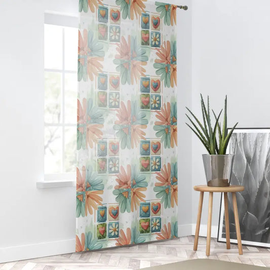 Vibrant Floral Window Curtains: Boost your Home Decor - Sheer / White / 50’’ × 84’’