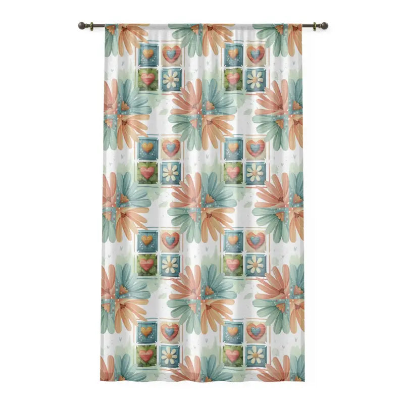 Vibrant Floral Window Curtains: Boost your Home Decor - Sheer / White / 50’’ × 84’’