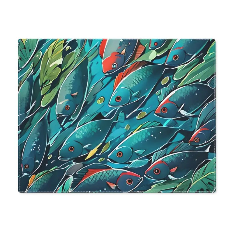 Dine with Color: Vibrant Cotton Fishes Placemats - 18’’ × 14’’ Home Decor