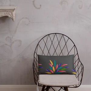 Colorful Petals Throw Pillow - Vibrant Home Decor - Dipaliz - 20″×12″ - Pillows