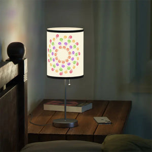 Home Decor - Lamp on a Stand Colorful Abstract Pattern Modern Design - Dipaliz Black / Silver / one Size