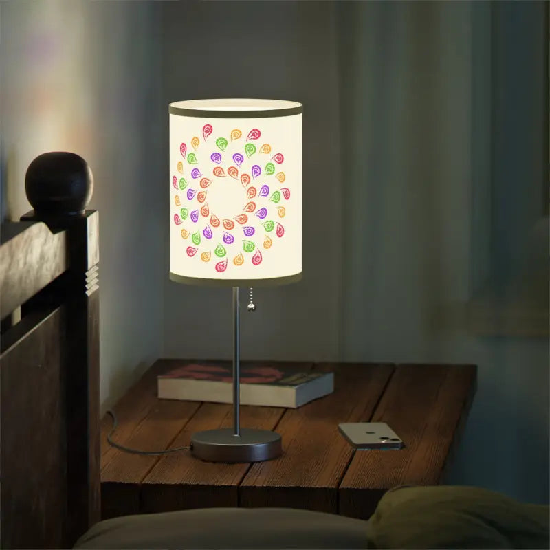 Brighten your Space with a Colorful Abstract Pattern Lamp Stand - Light Yellow / Silver / one Size Home Decor