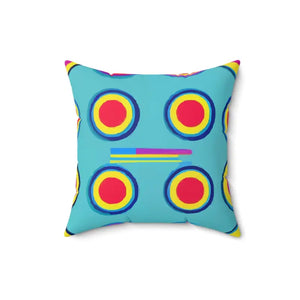 Colorful Circles Pattern Spun Polyester Square Pillow - Dipaliz - 16’’ × - Throw Pillows