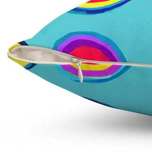 Colorful Circles Pattern Spun Polyester Square Pillow - Dipaliz - Throw Pillows