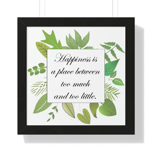 Framed Vertical Poster - Happiness Quotes Hd Art - Dipaliz - 16″ × / Black - Posters