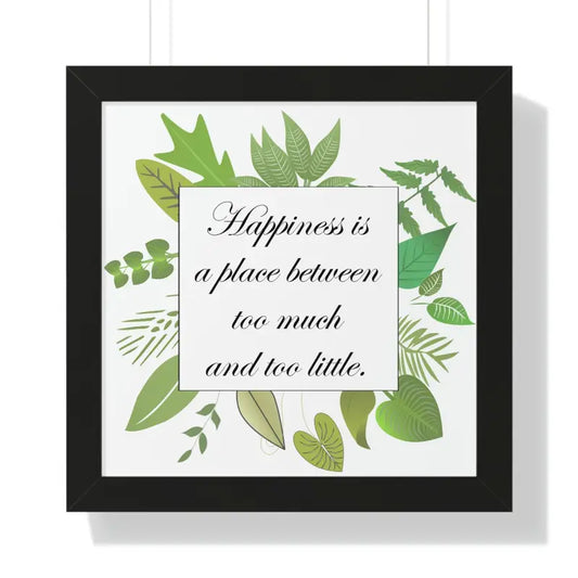 Elevate your Space with Inspiring Framed Happiness Quotes - 16″ × / Black Poster