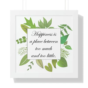 Framed Vertical Poster - Happiness Quotes Hd Art - Dipaliz - 16″ × / White - Posters