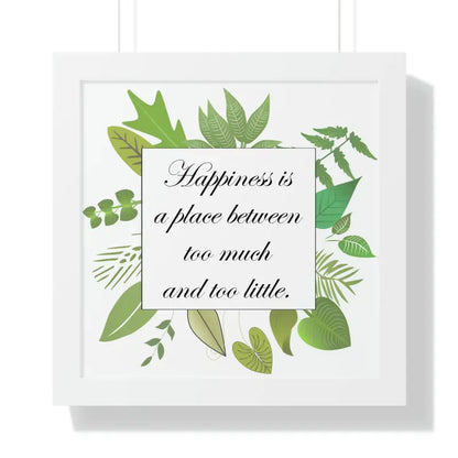 Boost your Space with Framed Vertical Happiness Quotes - 16″ × / White Poster