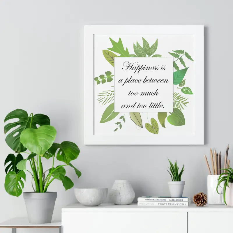 Boost your Space with Framed Vertical Happiness Quotes - Poster