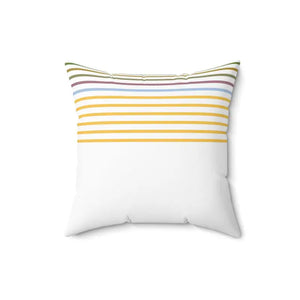 Polyester Square Pillow - Pastel Stripes Comfort - Dipaliz - 16’’ × - Throw Pillows