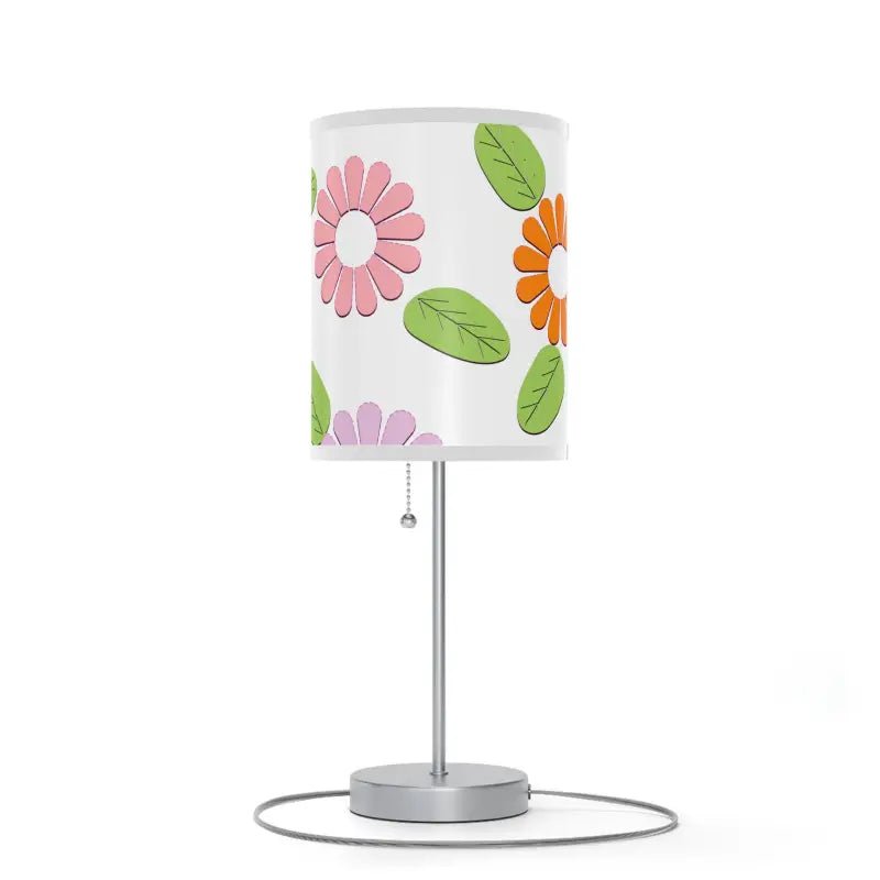 Brighten your Home with the Pretty Flowers Lamp Stand - White / Silver / one Size Decor