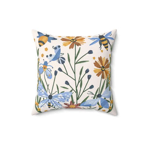 Spring Flowers Polyester Square Pillow Bright Decor - Dipaliz - 16’’ × - Throw Pillows