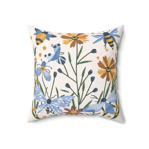 Spring Flowers Polyester Square Pillow Bright Decor - Dipaliz - 18’’ × - Throw Pillows