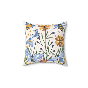 Spring Flowers Polyester Square Pillow Bright Decor - Dipaliz - Throw Pillows