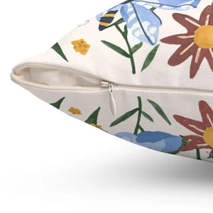 Spring Flowers Polyester Square Pillow Bright Decor - Dipaliz - Throw Pillows