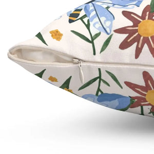 Spring Flowers Polyester Square Pillow Bright Decor - Dipaliz - Throw Pillows