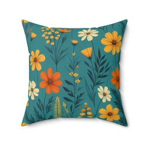 Polyester Wildflower Pillow - Concealed Zipper Design - Dipaliz - Throw Pillows