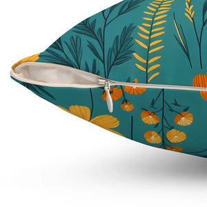 Polyester Wildflower Pillow - Concealed Zipper Design - Dipaliz - Throw Pillows