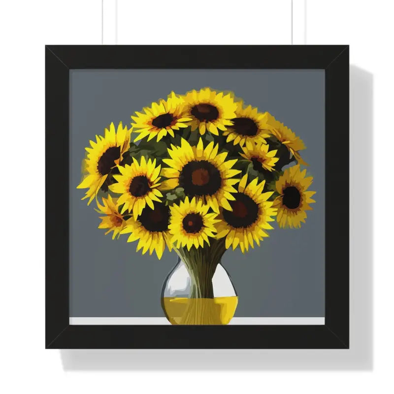 Sunflower Splendor: Brighten your Space with this Vertical Poster - 16″ x / Black