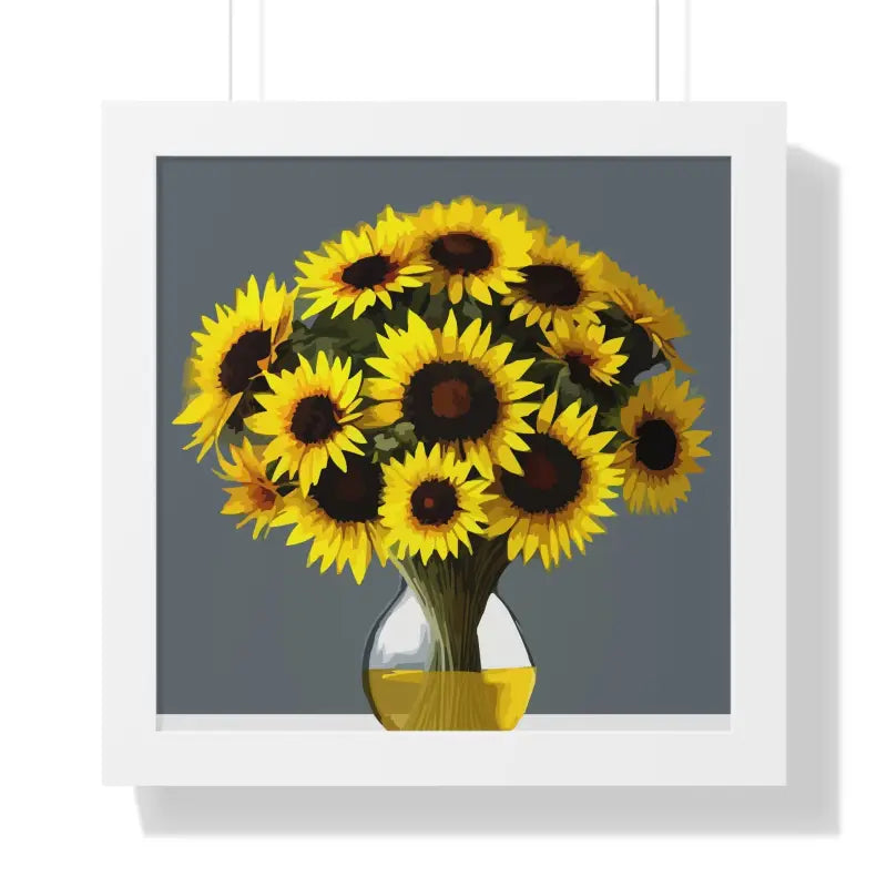 Sunflower Splendor: Brighten your Space with this Vertical Poster - 16″ x / White