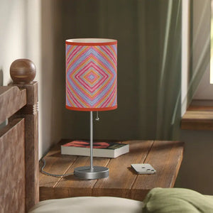 Red Geometric Pattern Lamp Stand Modern Style Dipaliz - Lamps
