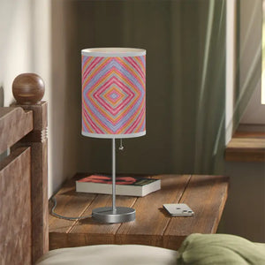 Red Geometric Pattern Lamp Stand Modern Style Dipaliz - Lamps