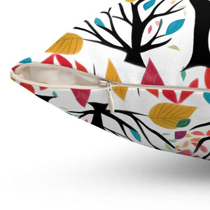 Colorful Leaves Tree Pillow - Vibrant Home Decor - Dipaliz - Throw Pillows