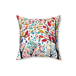 Colorful Leaves Tree Pillow - Vibrant Home Decor - Dipaliz - Throw Pillows