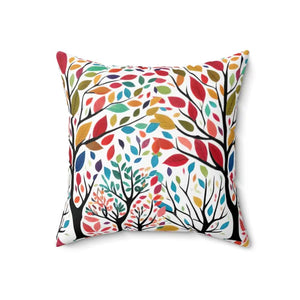 Colorful Leaves Tree Pillow - Vibrant Home Decor - Dipaliz - Throw Pillows