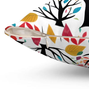 Colorful Leaves Tree Pillow - Vibrant Home Decor - Dipaliz - Throw Pillows