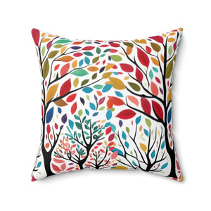 Colorful Leaves Tree Pillow - Vibrant Home Decor - Dipaliz - Throw Pillows